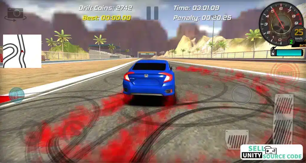Realistic Car Racing Drift Game Civic SellUnitySourceCode screenshot 3