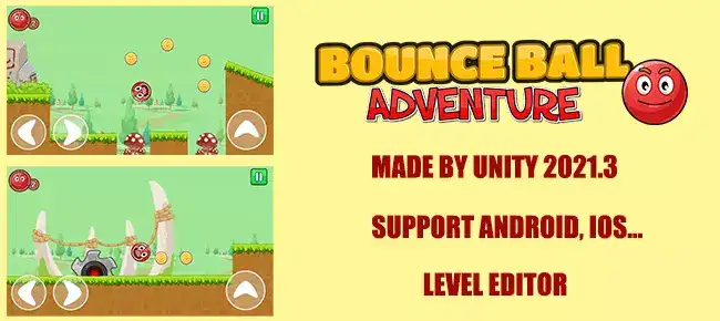 Red Bounce Ball Adventure: Platform Jump SellUnitySourceCode.com source code