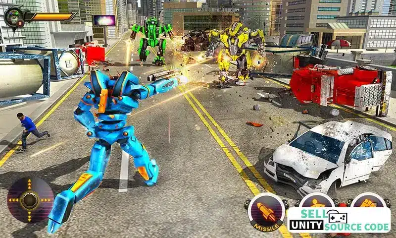 Robot Car Ball Transform Fight SellUnitySourceCode screenshot 2