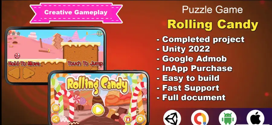 Rolling Candy – Unity – Admob SellUnitySourceCode