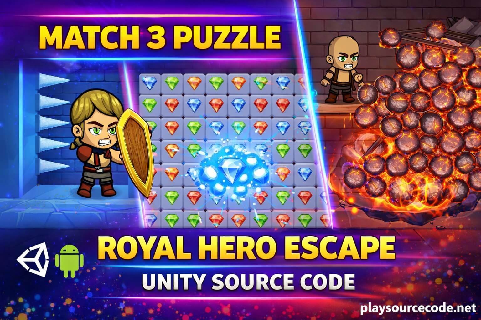 Royal Hero Escape Match 3 – Unity Project