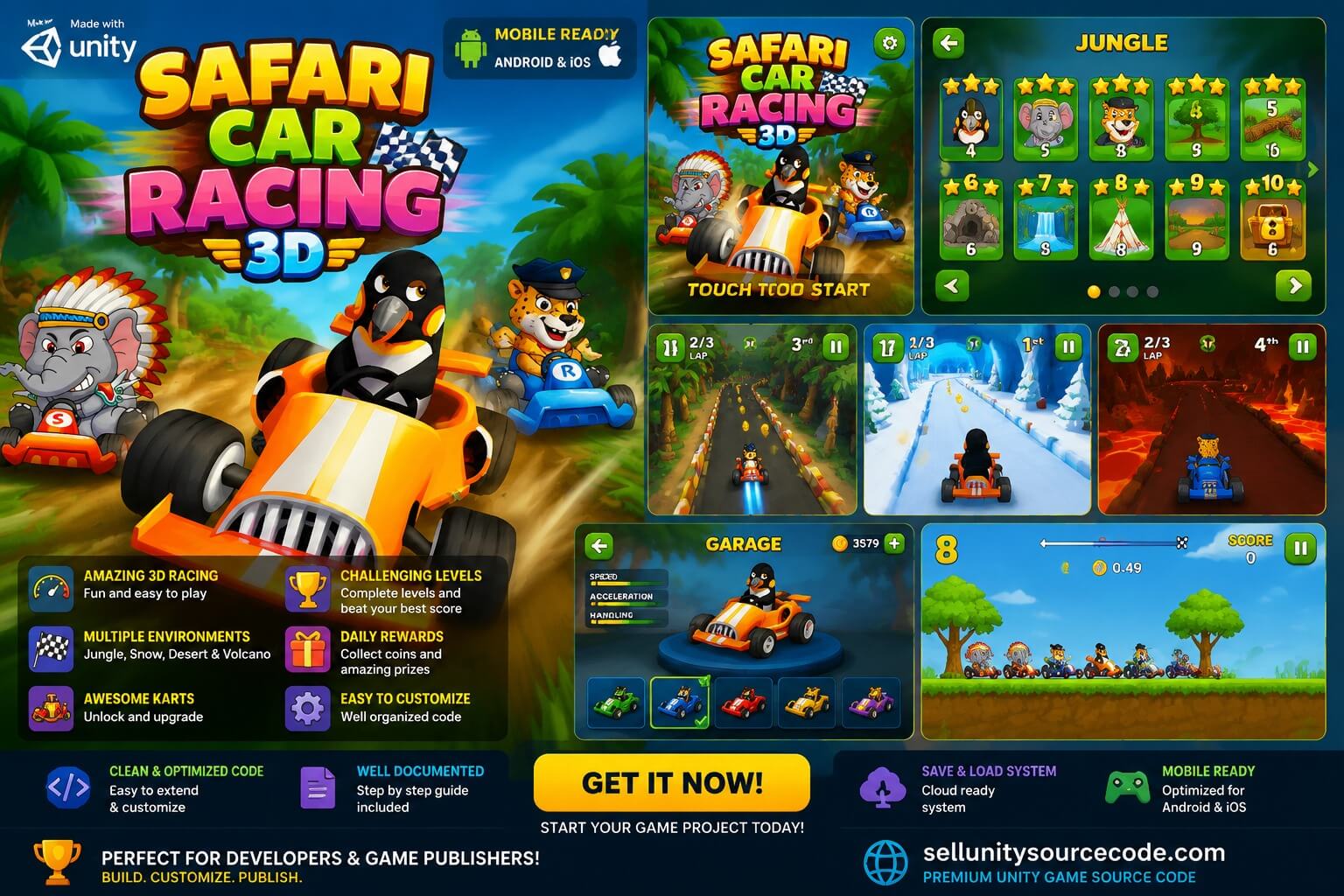 Safari Car Racing 3D - Unity Source Code source code