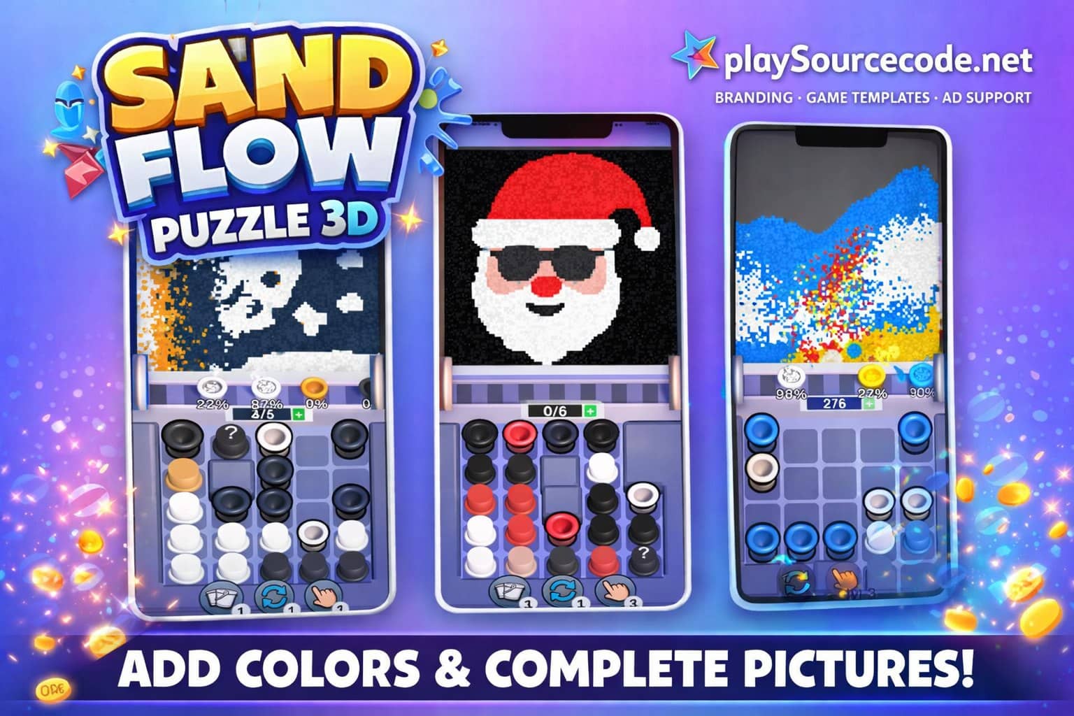 Sand Flow Puzzle 3D Unity Jam Template source code