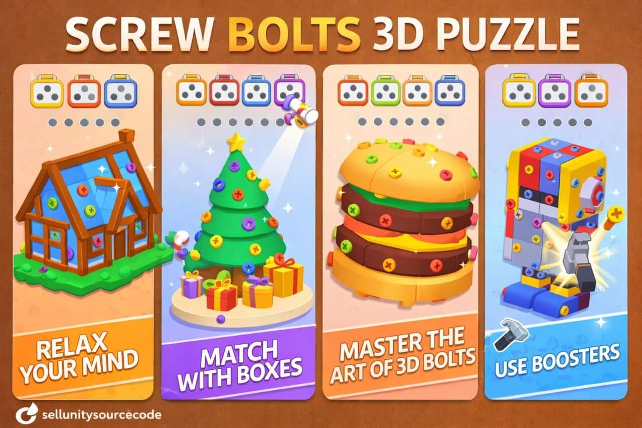 Screw Bolts 3D Puzzle source code