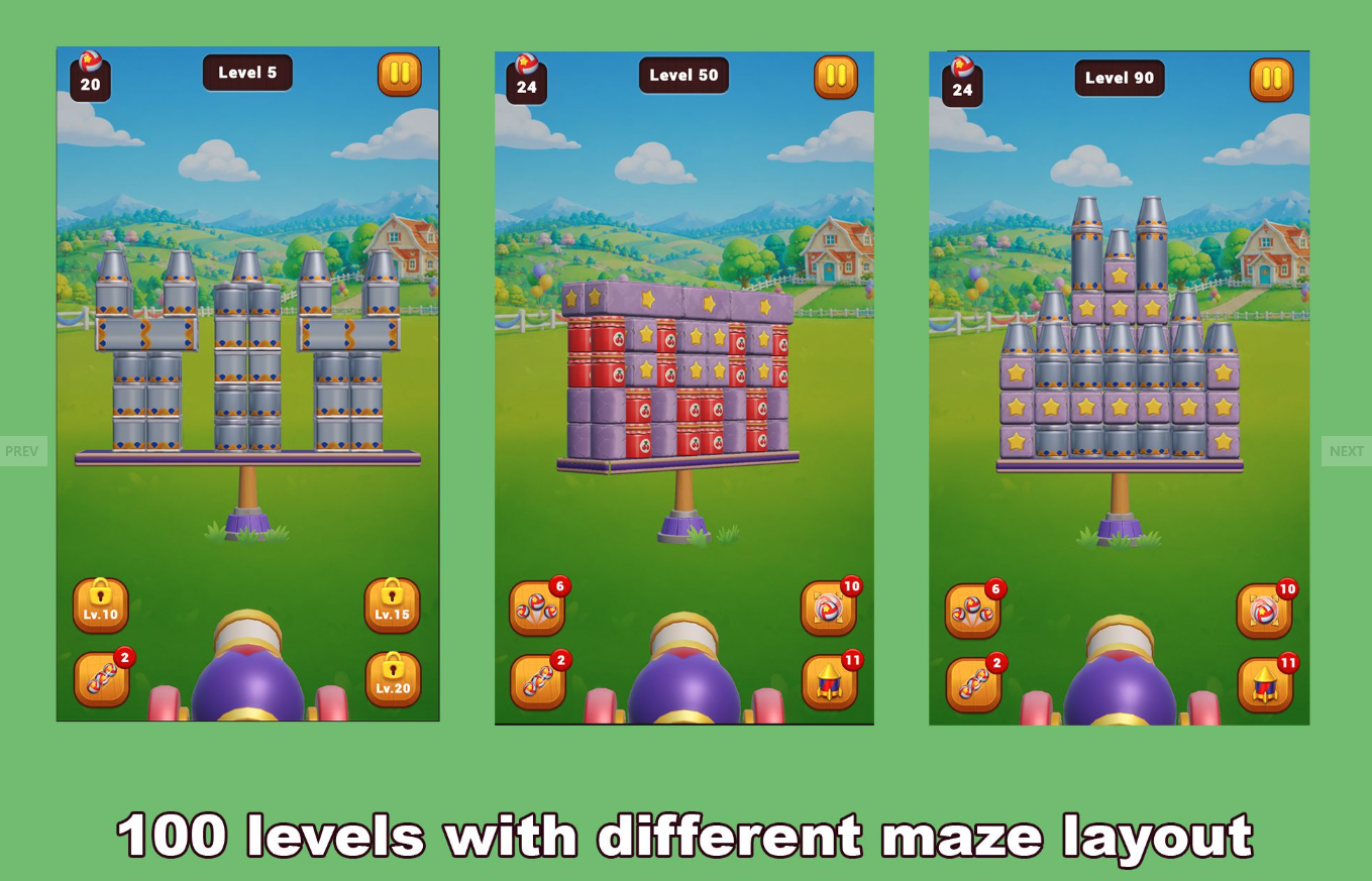 Smash Cannon Unity Project – 100 Levels &amp; Level Editor screenshot 9