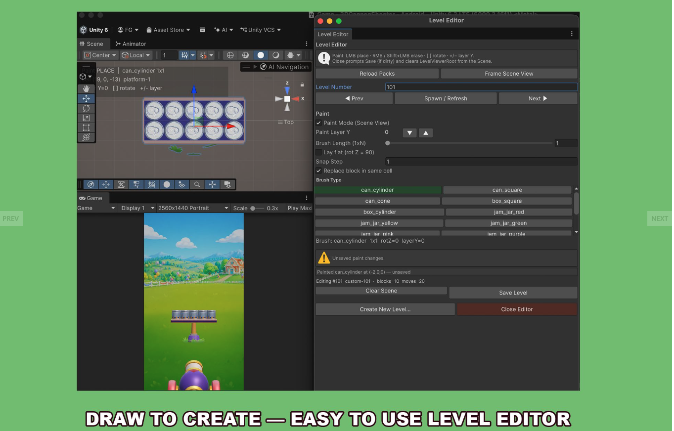 Smash Cannon Unity Project – 100 Levels &amp; Level Editor screenshot 10