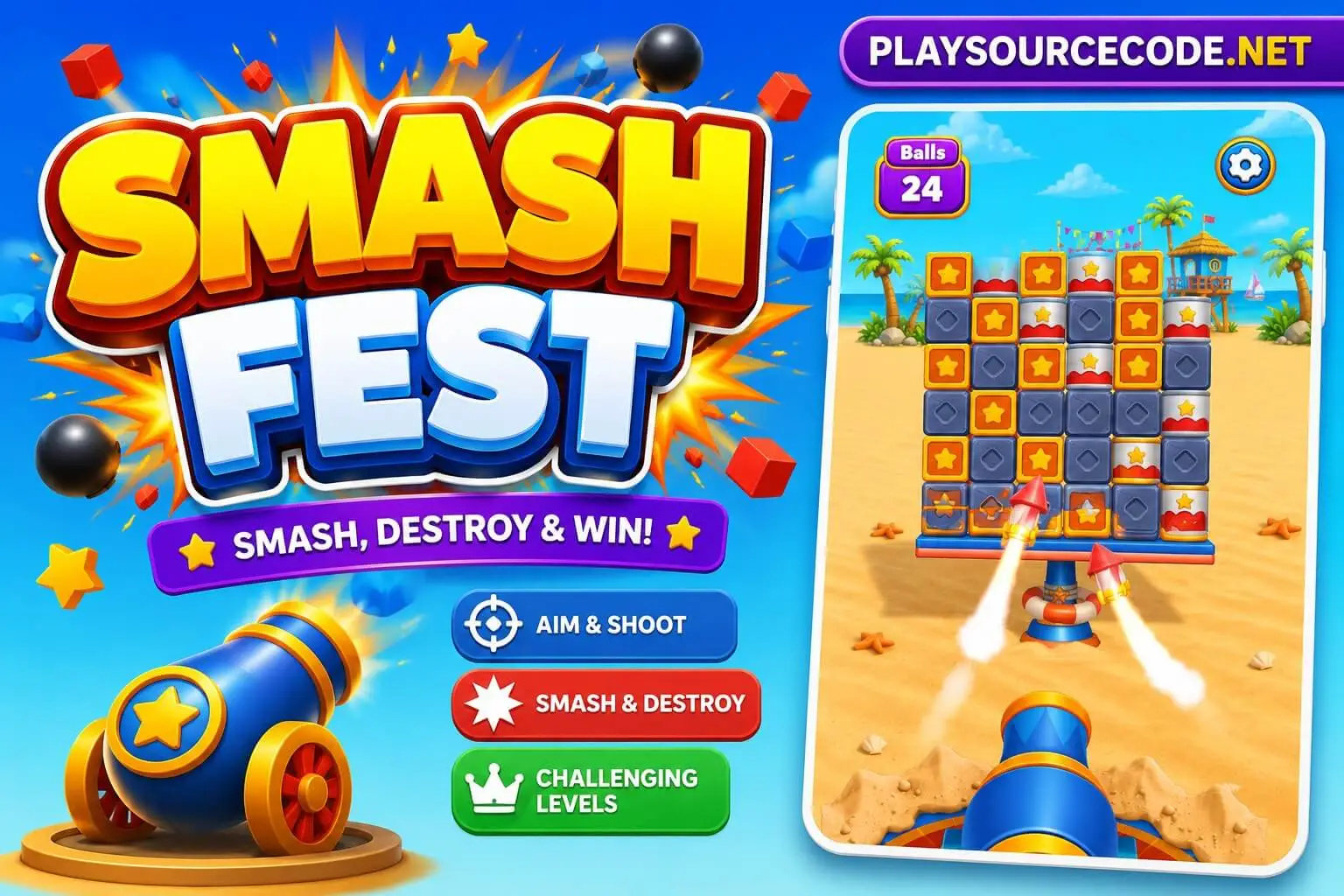 Smash Fest 1000 Levels With Level Editor Unity Source Code source code