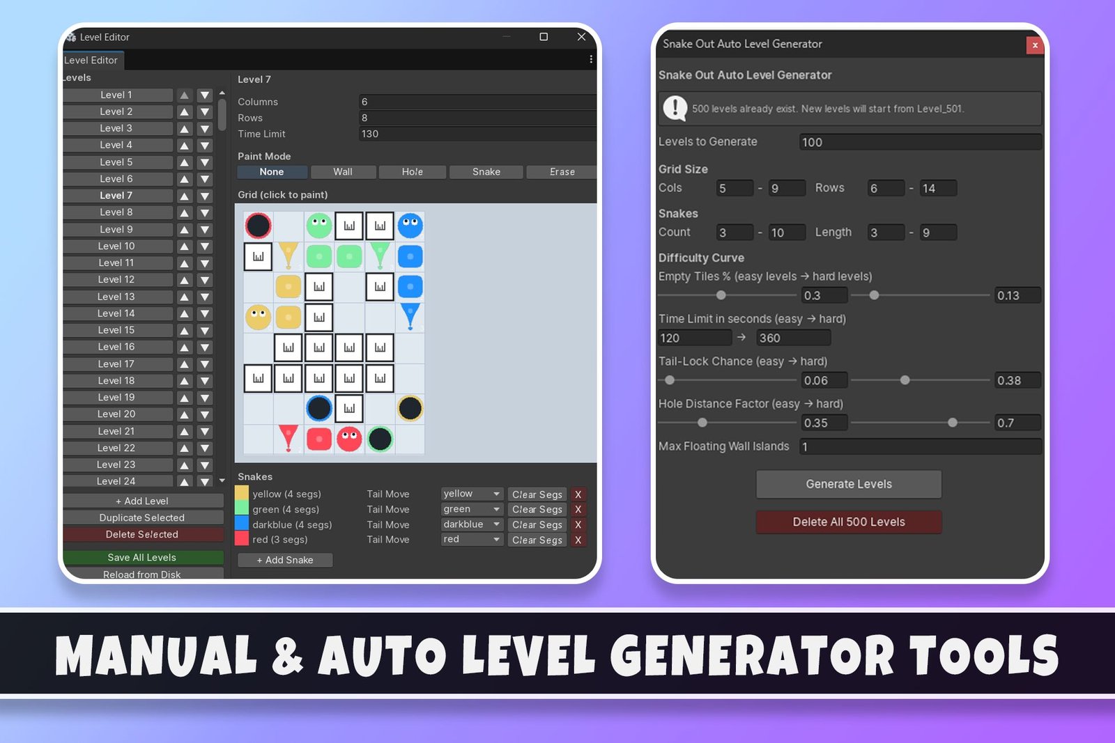 Snake Out | Unity 2D Puzzle Template + Editor screenshot 5