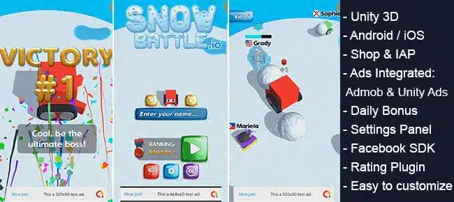 Snowbattle.io – snow ball fights SellUnitySourceCode screenshot 5