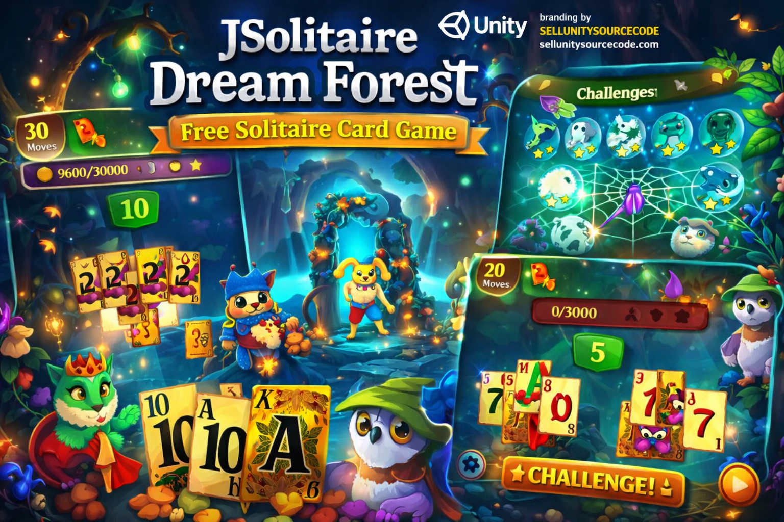 Solitaire Dream Forest – Free Solitaire Card Game Unity Source Code source code