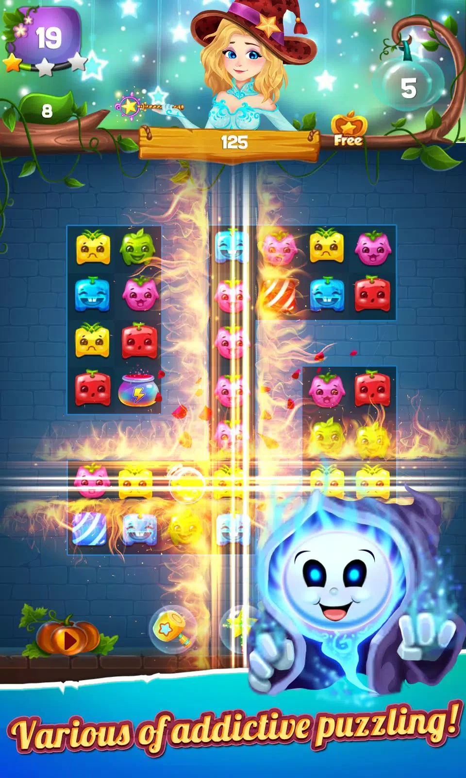 Stellar Witch Fruit Match 3 Puzzle Unity Source Code screenshot 4