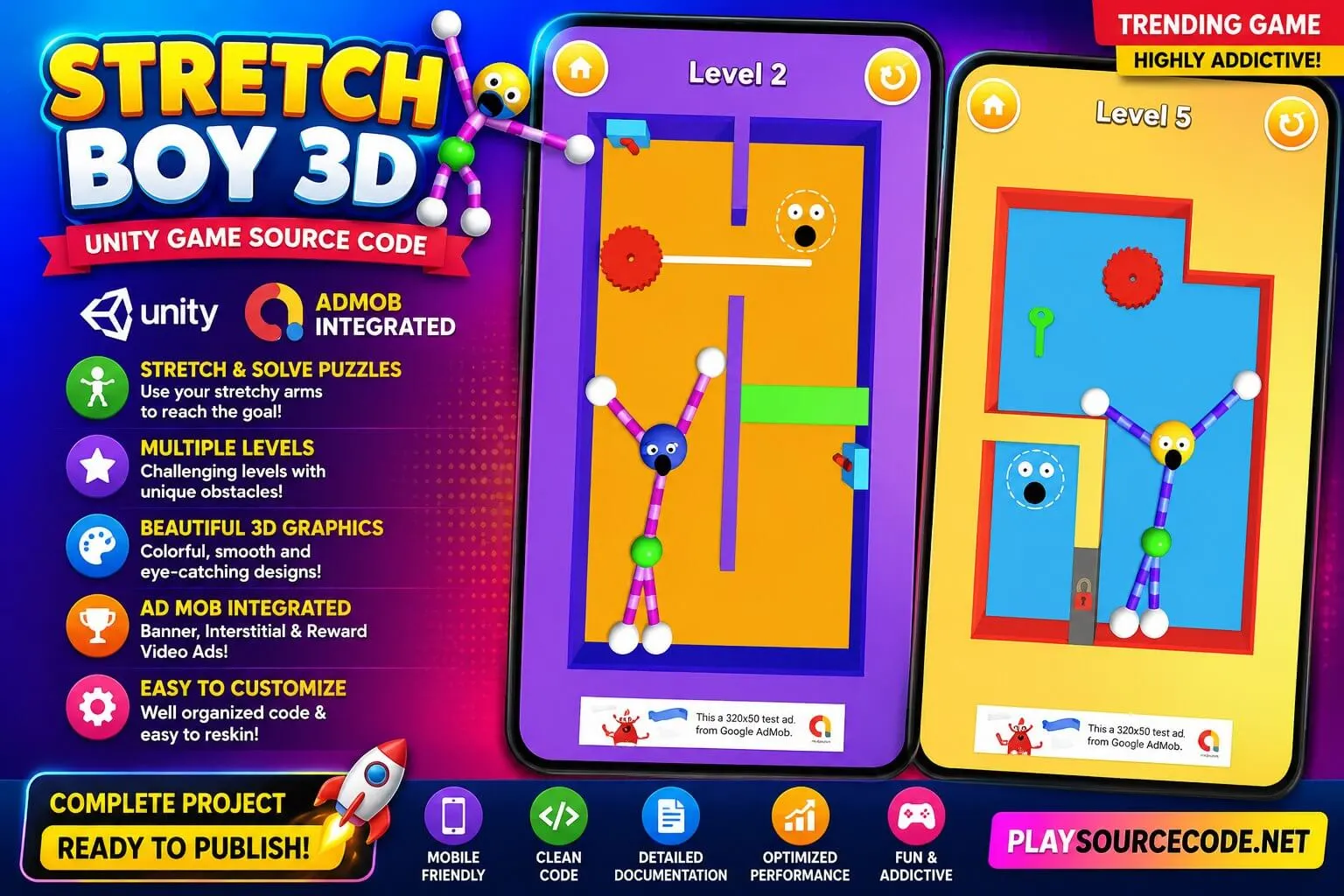 Stretch Guy 3D Unity Game Source Code screenshot 7