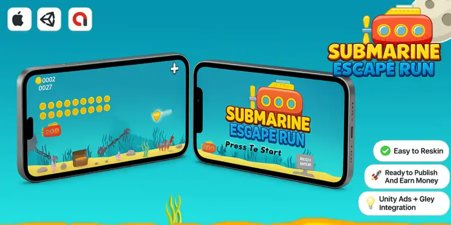 Submarine Happy Dive – Unity Project