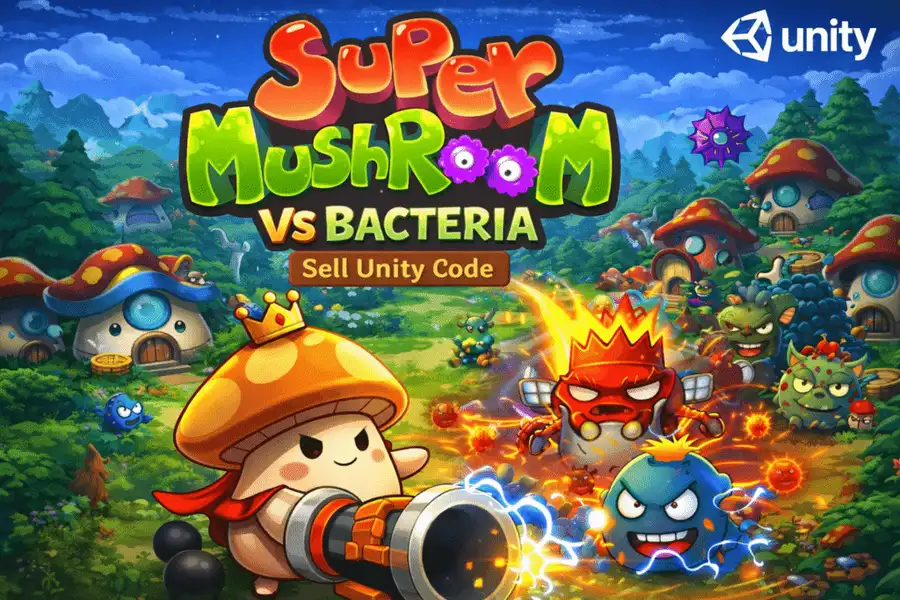 Super Mushroom vs Bacteria source code