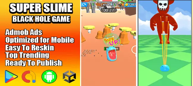 Super Slime – Black Hole Game SellUnitySourceCode screenshot 2