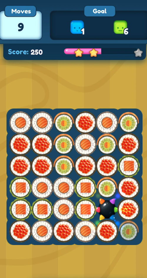 Sushi Match Unity Game Source Code – Match-3 Puzzle Game screenshot 7