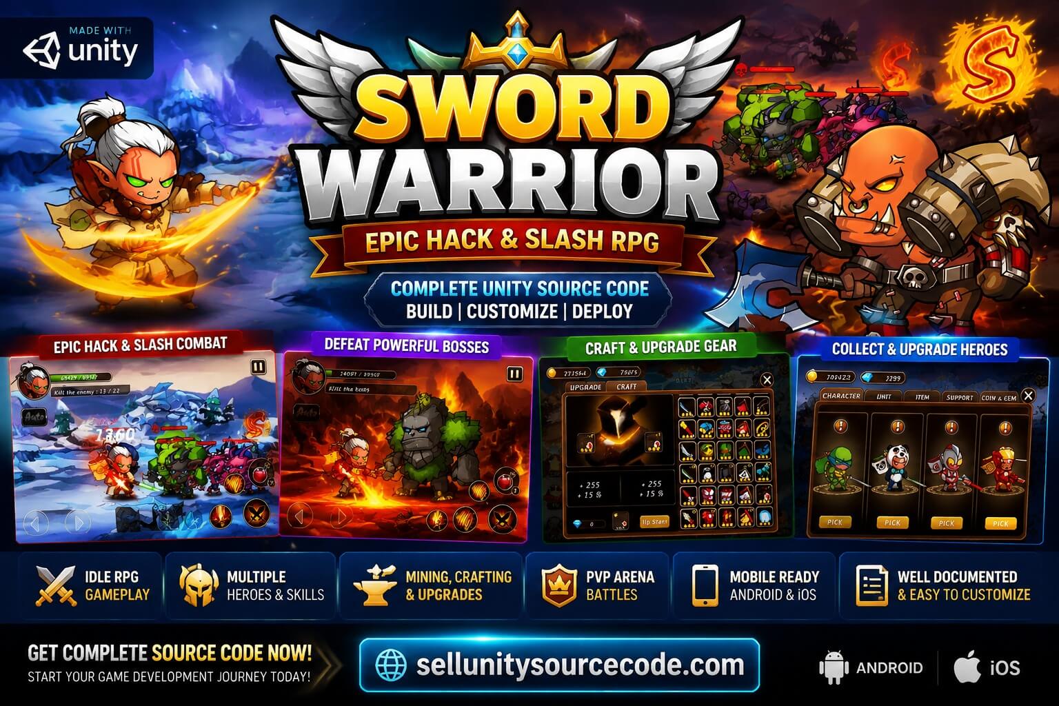 Sword Warrior – Epic Hack &amp; Slash RPG source code