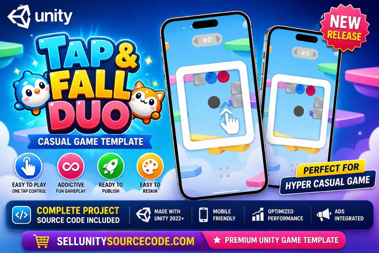 Tap Fall- Duo Casual Game Unity source code