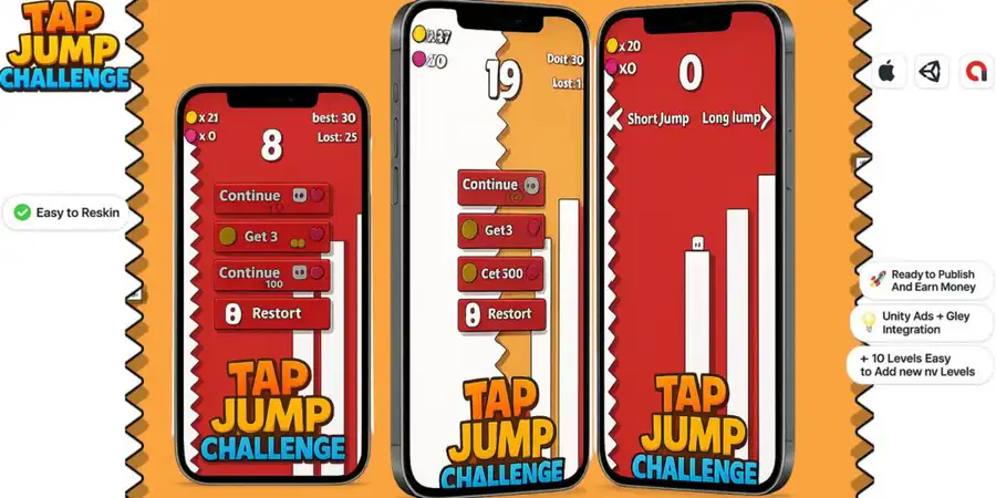 Tap Jump Challenge Casual Game SellUnitySourceCode screenshot 5