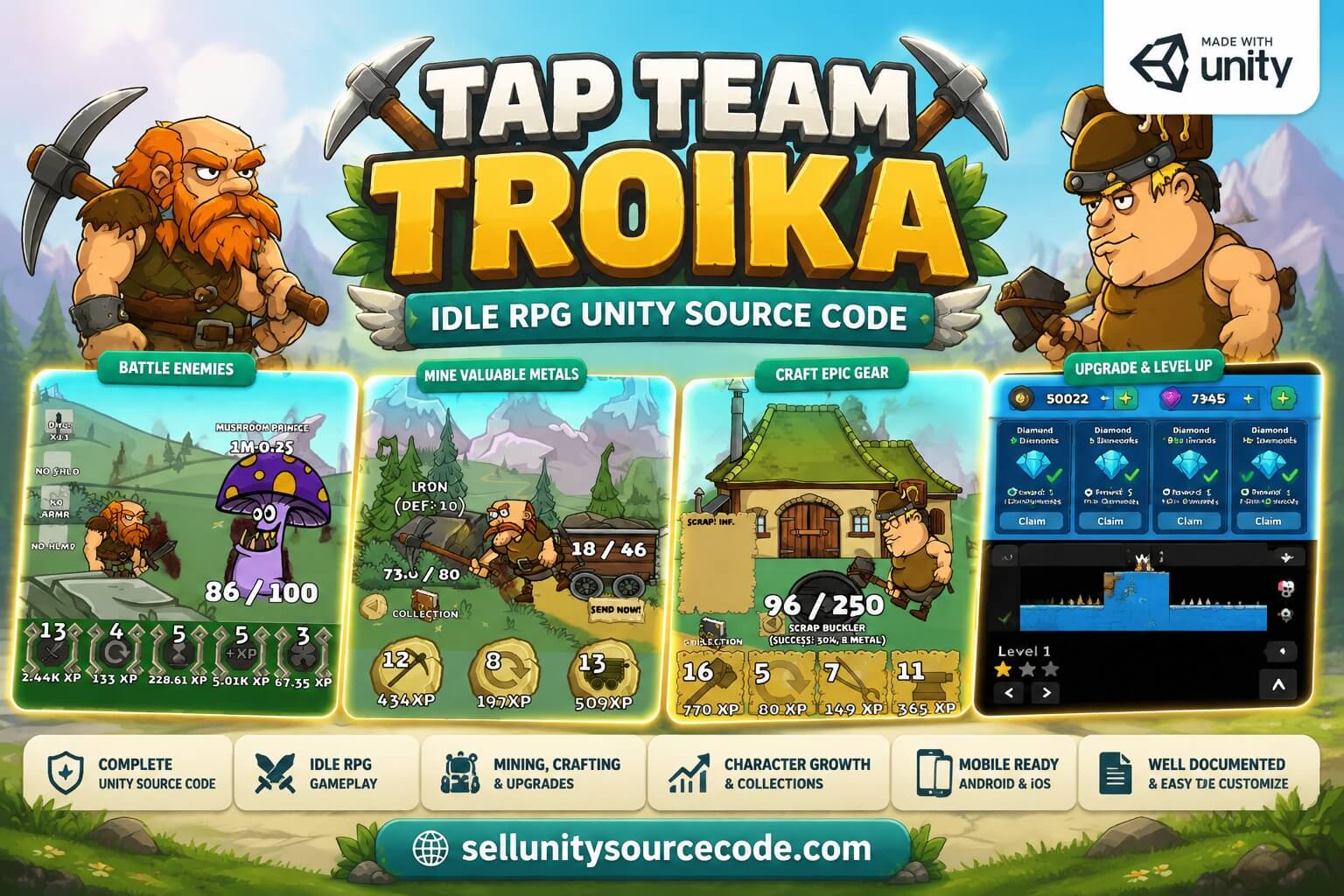 Tap Team Troika | Idle RPG source code
