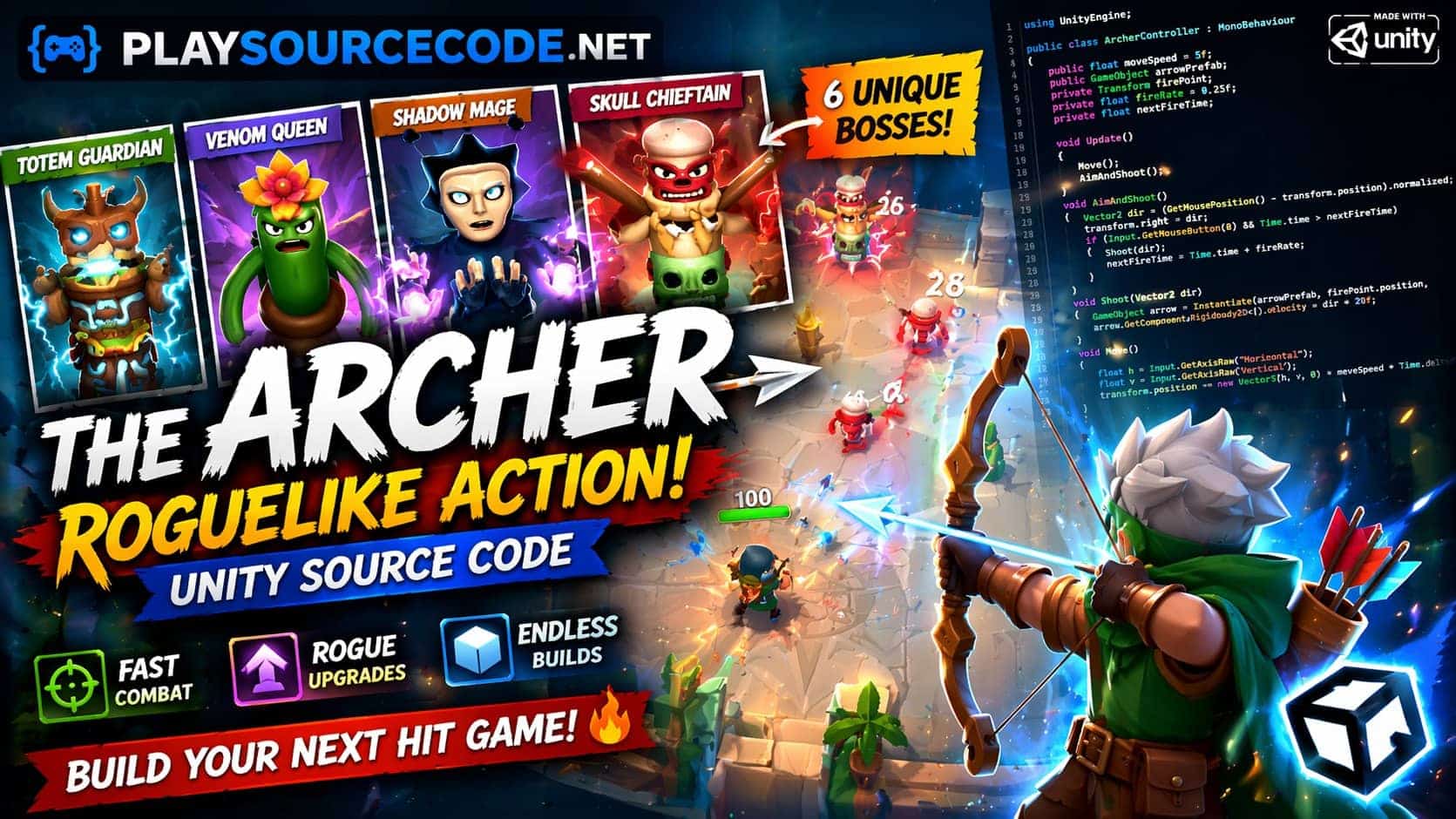 The Archer – Roguelike Unity Template source code