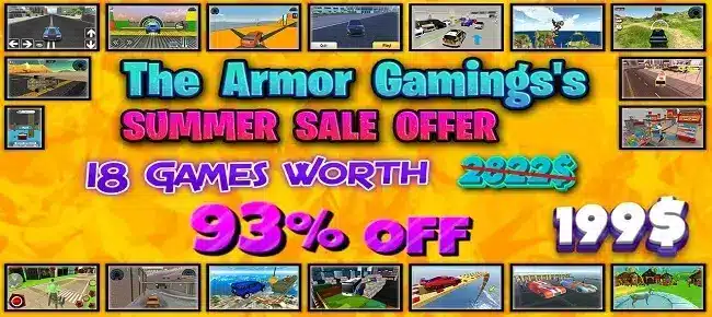 The Armor Gaming’s Summer SALE Offer: 18 Games wor SellUnitySourceCode source code