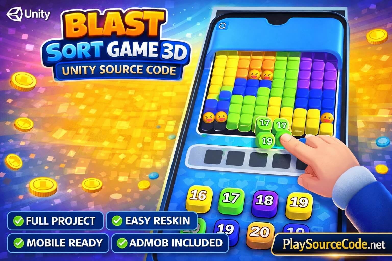 This Is Blast Sort Game 3D Unity Game Source Code source code