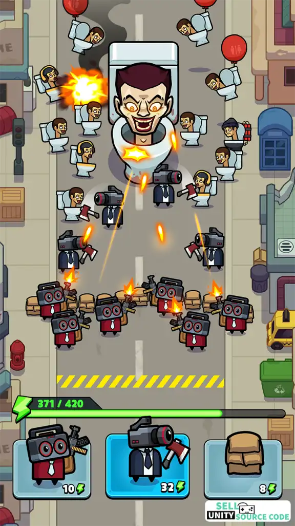 Toilet Fight: Police vs Zombie SellUnitySourceCode screenshot 5