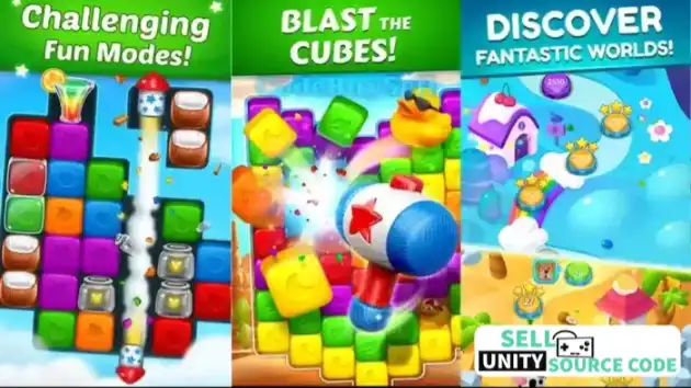 Toon Pet Crush Toy Cube Puzzle 2500 Levels – Unity SellUnitySourceCode