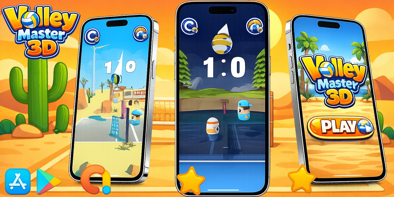 Volley Master 3D Casual Game Unity source code