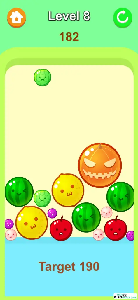 Watermelon Merge Game SellUnitySourceCode screenshot 2