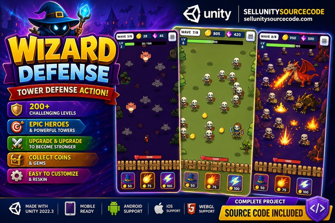 Wizard Defense - Unity Source Code source code