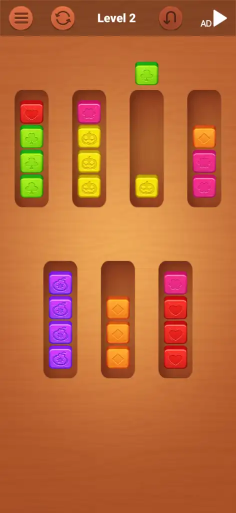 Wood Cube Sort SellUnitySourceCode screenshot 2