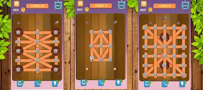 Wood Nuts & Bolts Puzzle SellUnitySourceCode screenshot 3