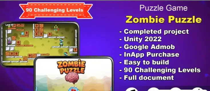 Zombie Puzzle – Unity – Admob SellUnitySourceCode screenshot 5